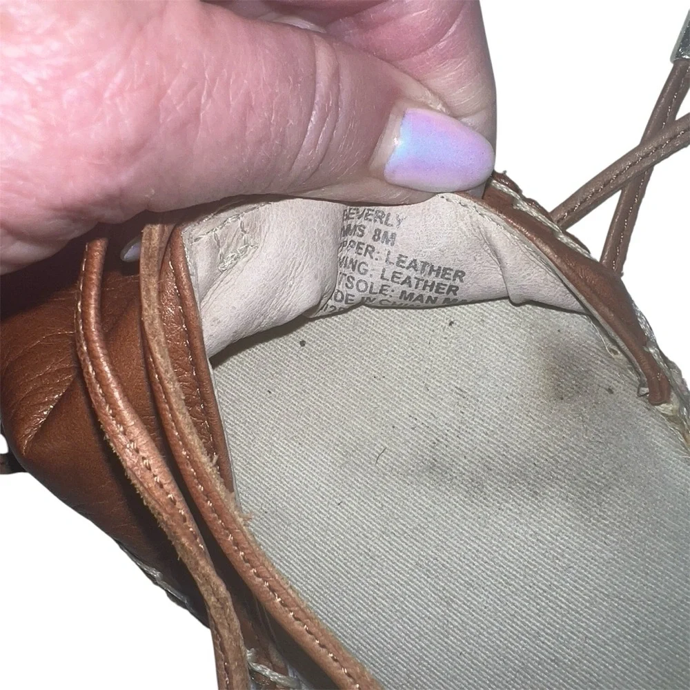 Kenneth Cole Women's Cognac Leather Beverly Espadrille Flats Sz 8M